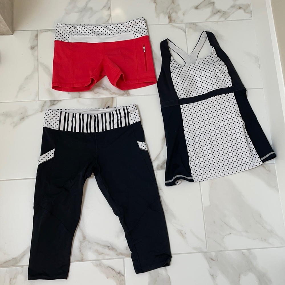 Lululemon polka dot set size 6